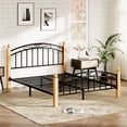 thumbnail image 2 of Victorian Full Metal Bed Frame - Heavy Duty Slats, Headboard & Footboard, Quiet & Easy Assembly, Underbed Storage - Wood Color, F Size, 2 of 8