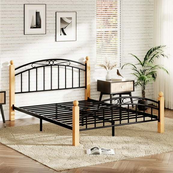 Twin/Full/Queen/King Size Platform Bed Frame with Headboard, 10-Inch Under-Bed Storage, Metal & Noise-Free Design, No Box Spring Needed