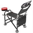 thumbnail image 6 of Tereitr Fishing Chair, 13-Position Adjustable Camping Chair with Backrest, Rod Holder, 300 lbs Capacity Folding Deck Chair for Fishing, 8.3" Height Adjustment Portable Outdoor Seat, 6 of 8