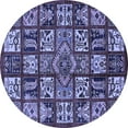 thumbnail image 1 of Ahgly Company Indoor Round Abstract Blue Modern Area Rugs, 7' Round, 1 of 4