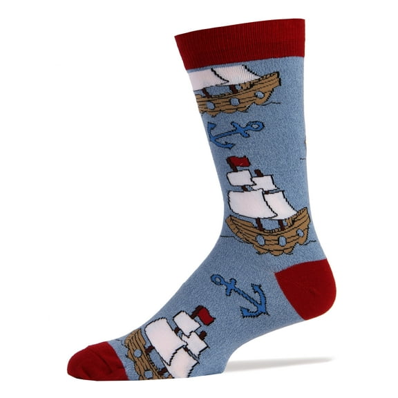 OoohYeah Men's Funny Colorful Crew Socks, Let's Sail, Novelty Cotton Dress Socks