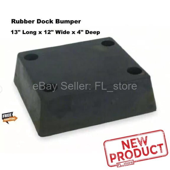 Rubber Loading Dock Bumper 13" L x 12" W x 4" D Truck Boat Trailer Wall Protect