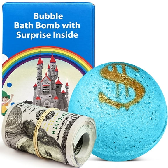 Bath Bomb with Money Inside "Luxury Life" with Bill Inside Up to 100 in Each One Large Mystery Surprise Gift- "BE Delicious Blossom" Fragrance for Women All-Natural Ingredients
