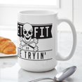 thumbnail image 6 of CafePress - Get Fit Or Die Trying Large Mug - 15 oz Ceramic Large White Novelty Mug, 6 of 6