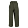 thumbnail image 5 of EDFBUYKRS Female Women Pants Casual Womens Tall Pants 32 Inseam Womens Daily Elastic Waist Workout Trousers Solid Long Pants Loose Casual Pockets Trousers M, 5 of 5