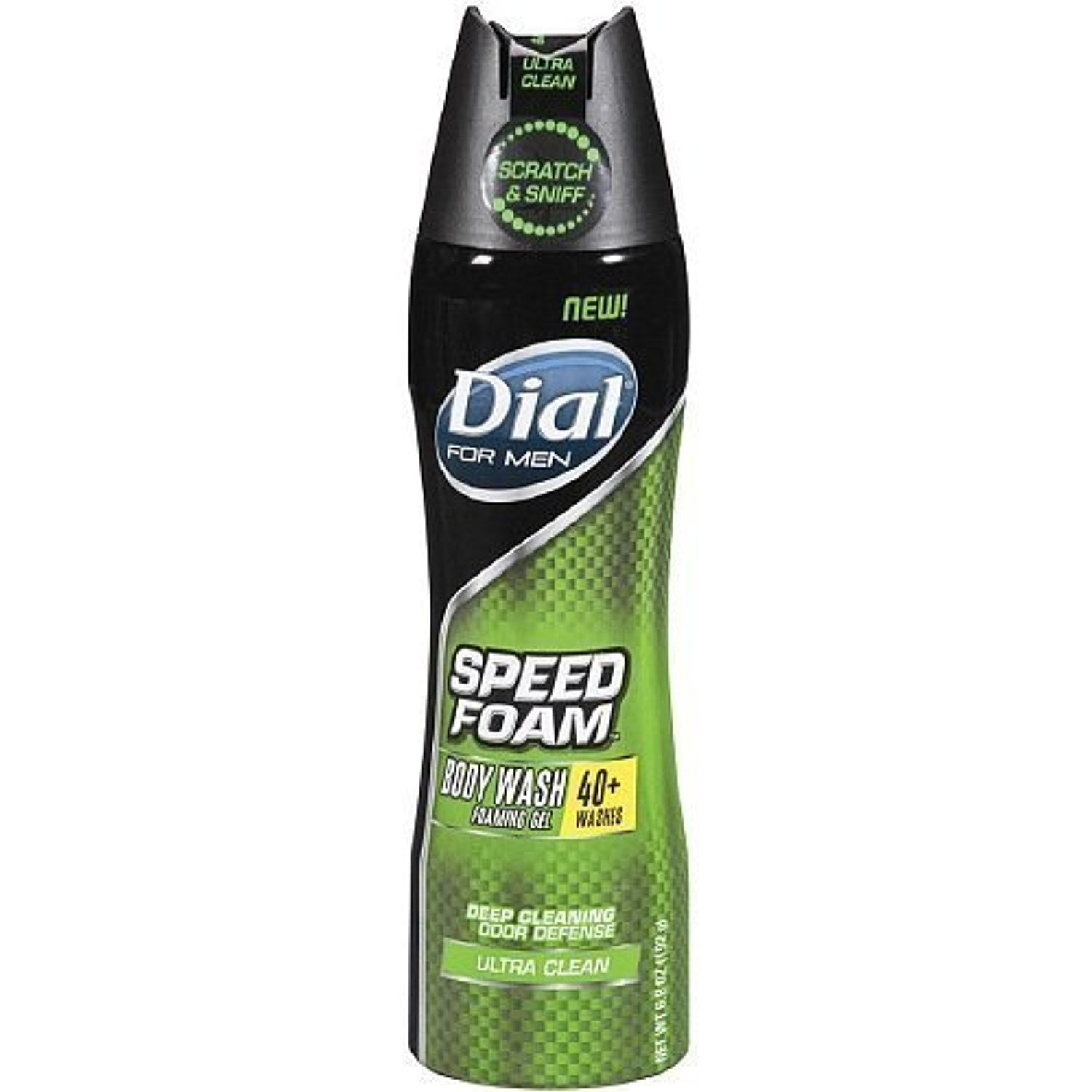 Dial for Men Speed Foam Body Wash Foaming Gel, Ultra Clean, 6.8 Ounces