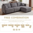thumbnail image 4 of Modern Gray Corduroy Modular Sofa for Living Room &amp; Lounge Spaces | 8-Seat Combination Couch with USB Charging Ports, High-Density Foam, Solid Wood Frame, 106" W, 4 of 4