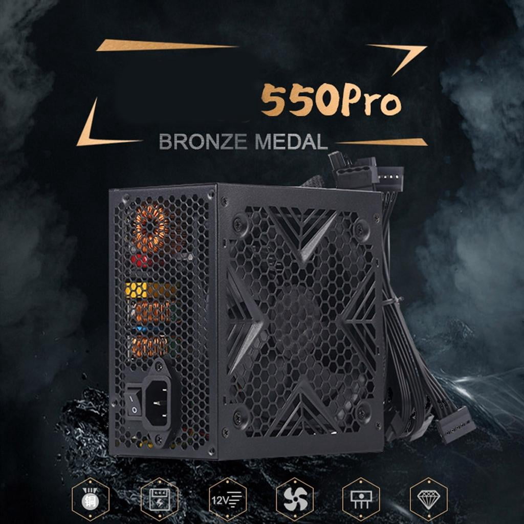 lanema Computer Power Supply 550W/650W/750W Optional with Quiet 120mm Fan and Comprehensive Protections