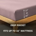 thumbnail image 3 of Alazuria Fitted Bed Sheet, Soft microfiber, All around elastic up to 16" deep Berry Mocha color Queen size ( 80" x 60" ), 3 of 5