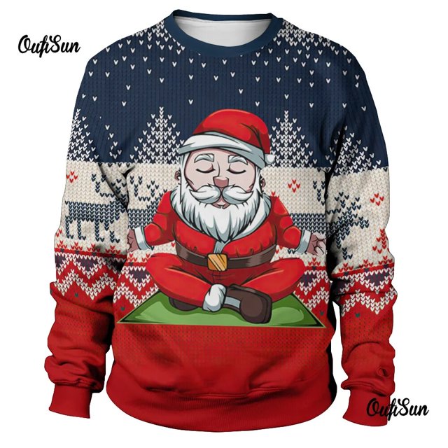 Vestido navideño para hombre y mujer, ropa gráfica, Top de manga larga de gran tamaño, Jersey Universal a la moda, novedad de 2024