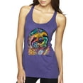 thumbnail image 1 of Funny Neon Sloth | Dean Russo Art Animal Lover Tri-Blend Racerback Sleeveless Top, Purple Rush, M, 1 of 5