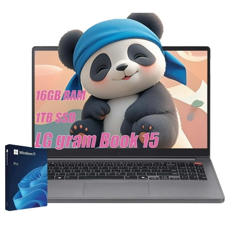 LG gram Book 15 Thin Lightweight Laptop Computer, 16GB RAM, 1TB SSD, AI Copilot in Windows 11 Pro, Intel i5-1334U(10 Cores up to 4.6 GHz), FHD IPS Display, Backlight, with 5 ave 6 in 1 kit