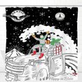 thumbnail image 1 of Retro Pickup Truck Christmas Shower Curtain - Snowy Mountain Scene, 1 of 5