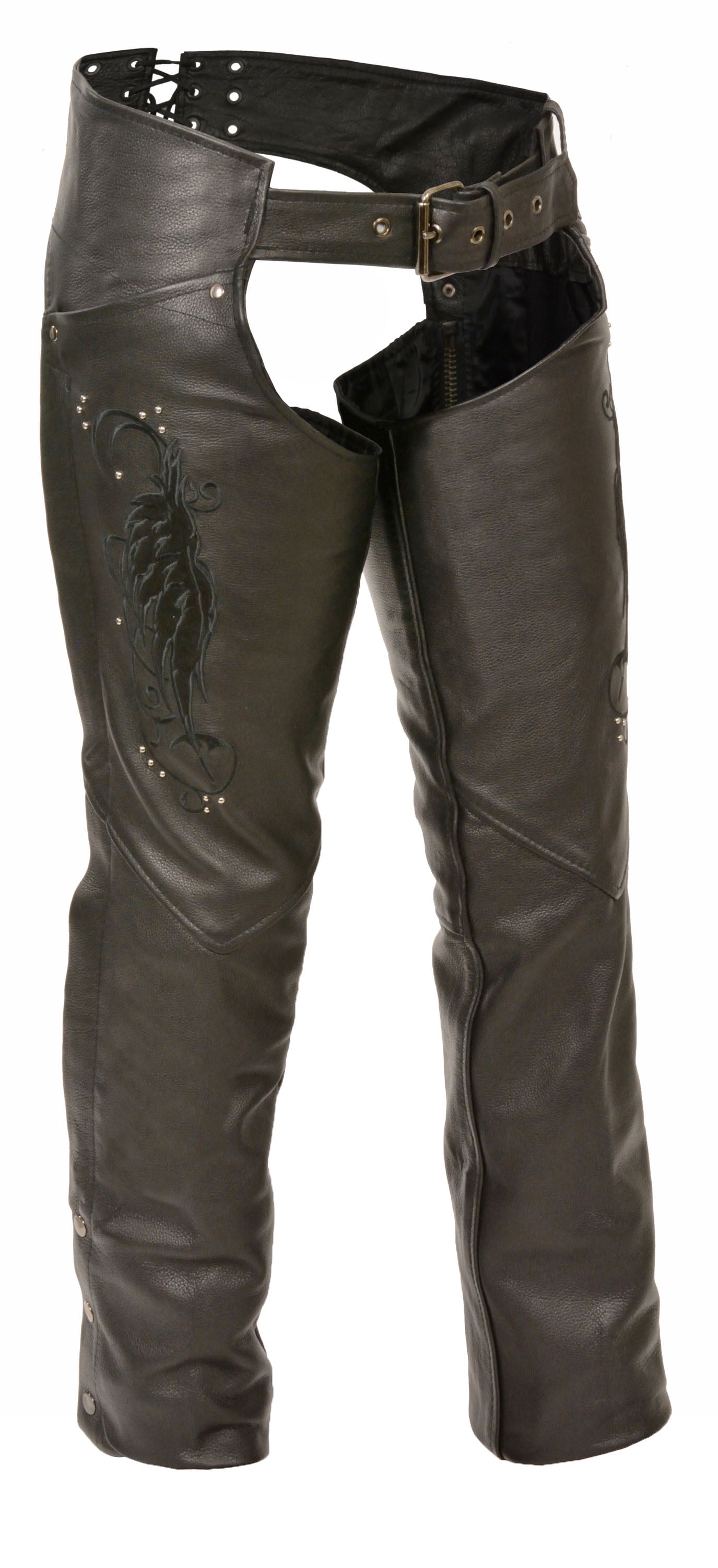 Xelement 7553 Womens Black Advanced Dual Comfort Leather Chaps 