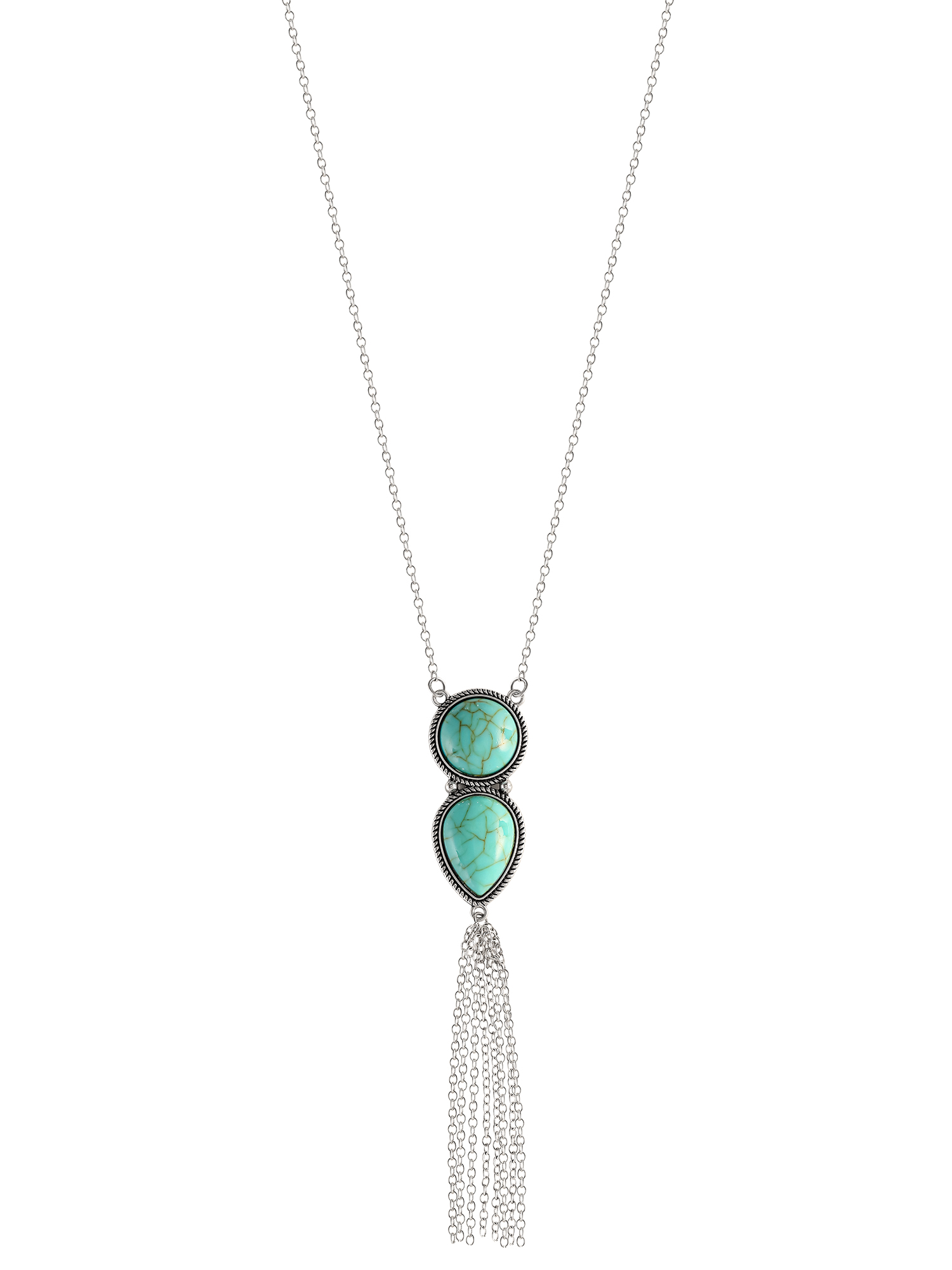 Jessica Simpson Women's Faux Turquoise Stone Y Necklace