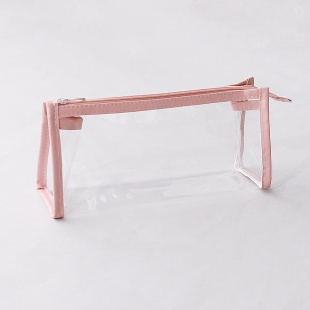 Transparent Waterproof Cosmetic Bags Zipper Pencil Bag Pencil Case Portable Travel Toiletry Pouch