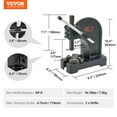 thumbnail image 4 of VEVOR 0.5 Ton Manual Arbor Press, Cast Iron, Heavy-Duty, 4.6" Max Height, Desktop Precision Hand Press for Stamping, Bending, Stretching, Forming, 4 of 12