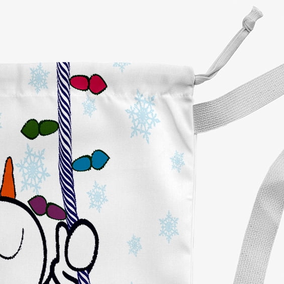 Simply Daisy Canvas Winter Whimsy 18 x 29 in Pink Laundry Bag
