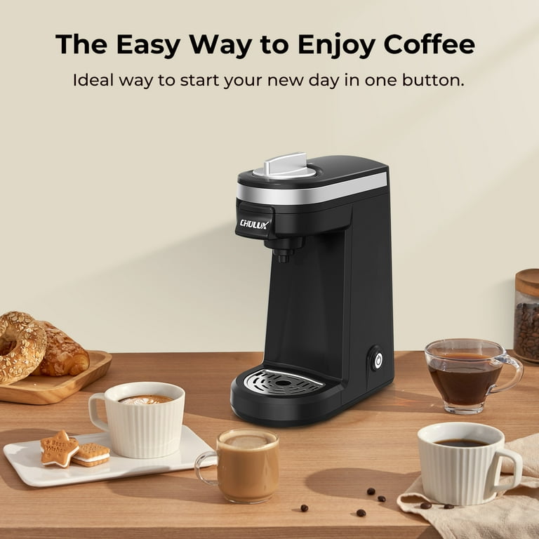 CHULUX Small Single Serve One Cup Travel Coffee Maker Machine for K Cup Capsule Ground Coffee New