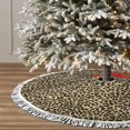 thumbnail image 3 of Christmas Tree Skirt, Leopard Print Christmas Tree Decorations Indoor, Tree Skirts Mat With Tassel Trim for Halloween New Year Holiday Christmas Party Decor 36 Inches, 3 of 7