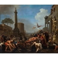 thumbnail image 2 of Bartholomeus Breenbergh 17x15 Gold Ornate Wood Frame and Double Matted Museum Art Print Titled - The Martyrdom of Saint Lawrence (1647), 2 of 4
