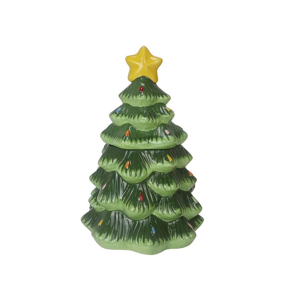 ReLive Ceramic 10 Inch Christmas Tree Cookie Jar