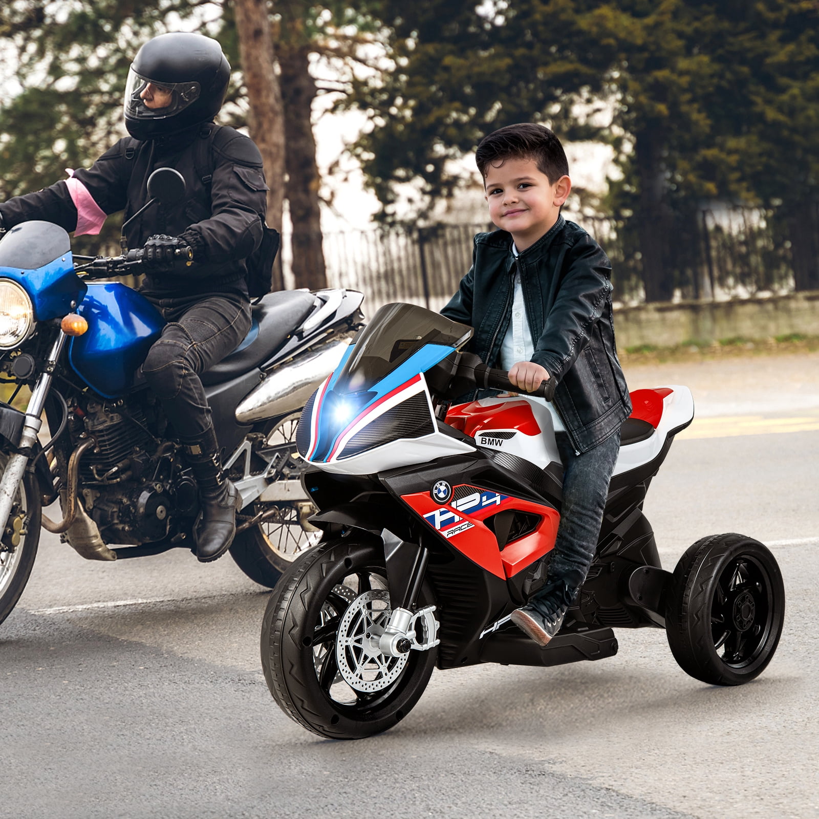 Infans 12V Kids Ride on Motorcycle Licensed BMW 3 Wheels Electric Toy w/ Light & Music