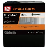Grip-Rite #6 x 1-1/4 in. Philips Bugle-Head Coarse Thread Sharp Point Drywall Screw 5lb.