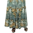 thumbnail image 3 of Bimba Women's Gray Floral Print Cotton Skirt Elastic Waist Maxi Summer Skirts-S, 3 of 5