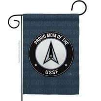Breeze Decor G158576-BO Proud Mom USSF Garden Flag Armed Forces Space Force 13 x 18.5 in. Double-Sided Decorative Vertical Flags for House Decoration Banner Yard Gift