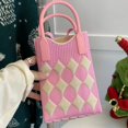 thumbnail image 1 of Bolso para móvil, bolso de punto, bolso de mano de gran capacidad, bolso bandolera para estudiantes, bolso de lana, 1 of 6