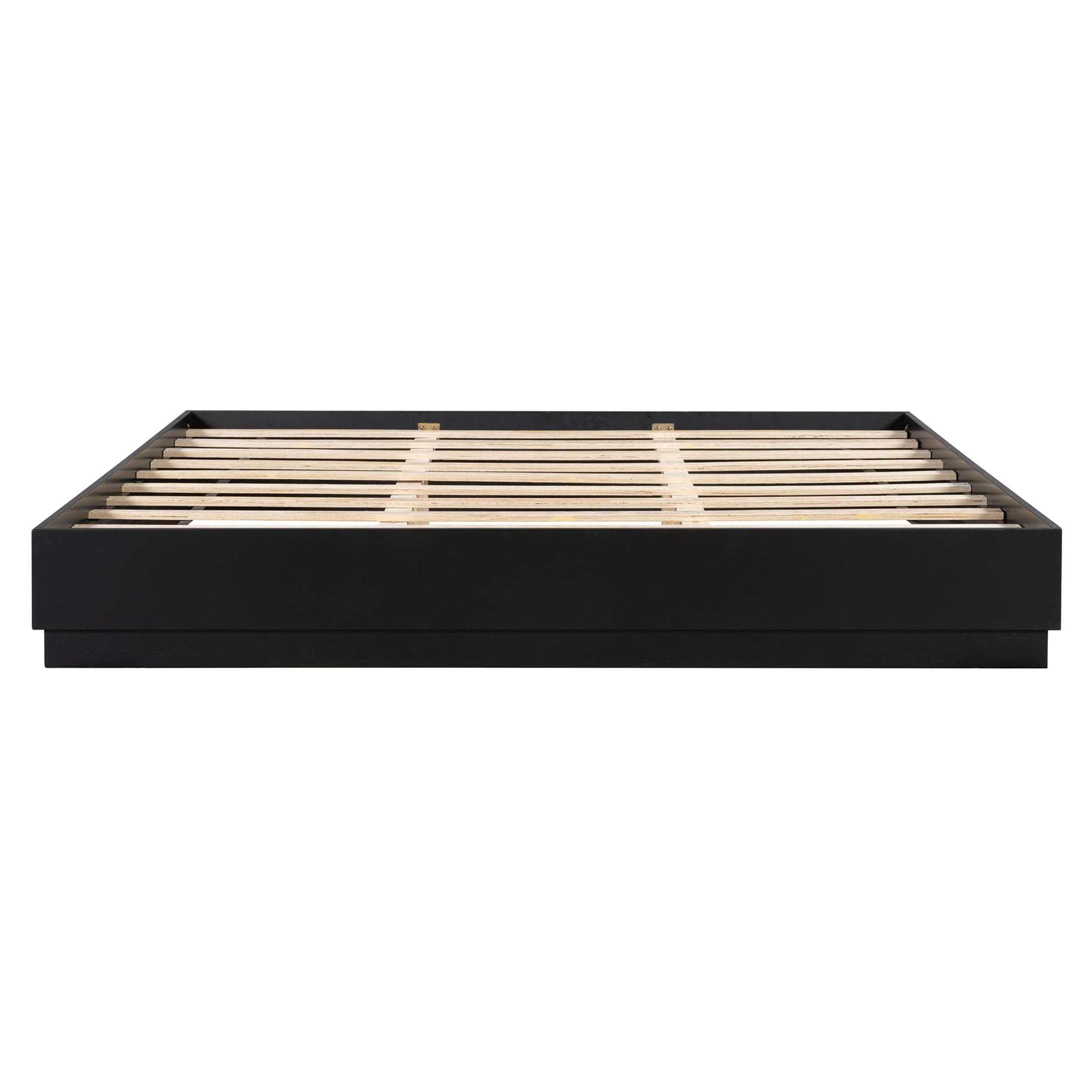 Christopher Knight Home King Platform Bed Frame with Wood Slat Support, Low Profile Design, Black