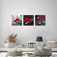 thumbnail image 6 of 3-Piece Red Feather Canvas Wall Art Set Black and White Abstract Decor Stretched Framed Ready to Hang Modern Home Decoration Paintings for Living Room Bedroom Office, 6 of 6