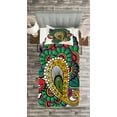 thumbnail image 3 of Ambesonne Oriental Quilted Bedspread Set 2 Pcs, Vivid Colored Pattern Art, Twin Size, Multicolor, 3 of 3