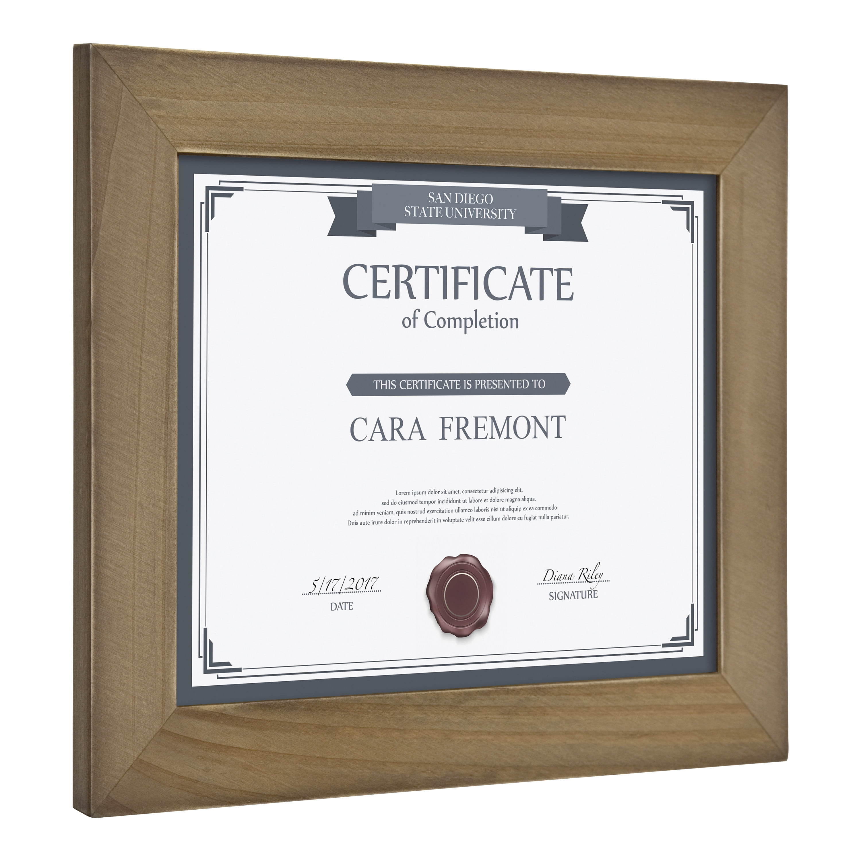 DesignOvation Museum Wooden Traditional Document Frame Set for Customizable Wall Display, 8.5x11, Rustic Brown, 4 Pack