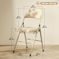 thumbnail image 3 of HOMCOM Ensemble de 4 Chaises Pliantes, Chaises Pliables avec Coussins, Beige, 3 of 10