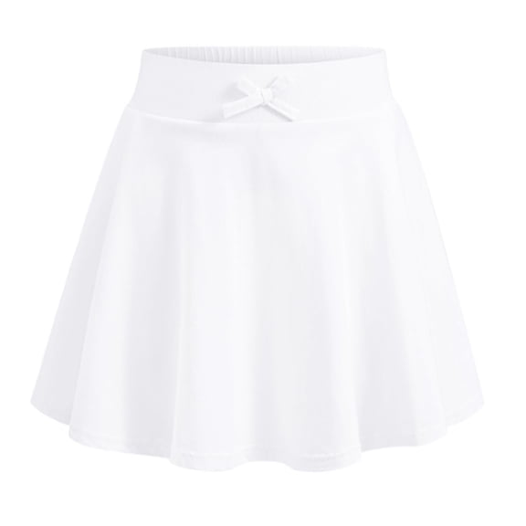 Girls Casual Summer Skirt with Bow Solid Color Athletic Tennis Skirt Clothes