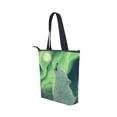 thumbnail image 3 of Zipper canvas bag large capacity large size practical handbag durable Canvas with leather material White Wolf Of The Ice, 3 of 7