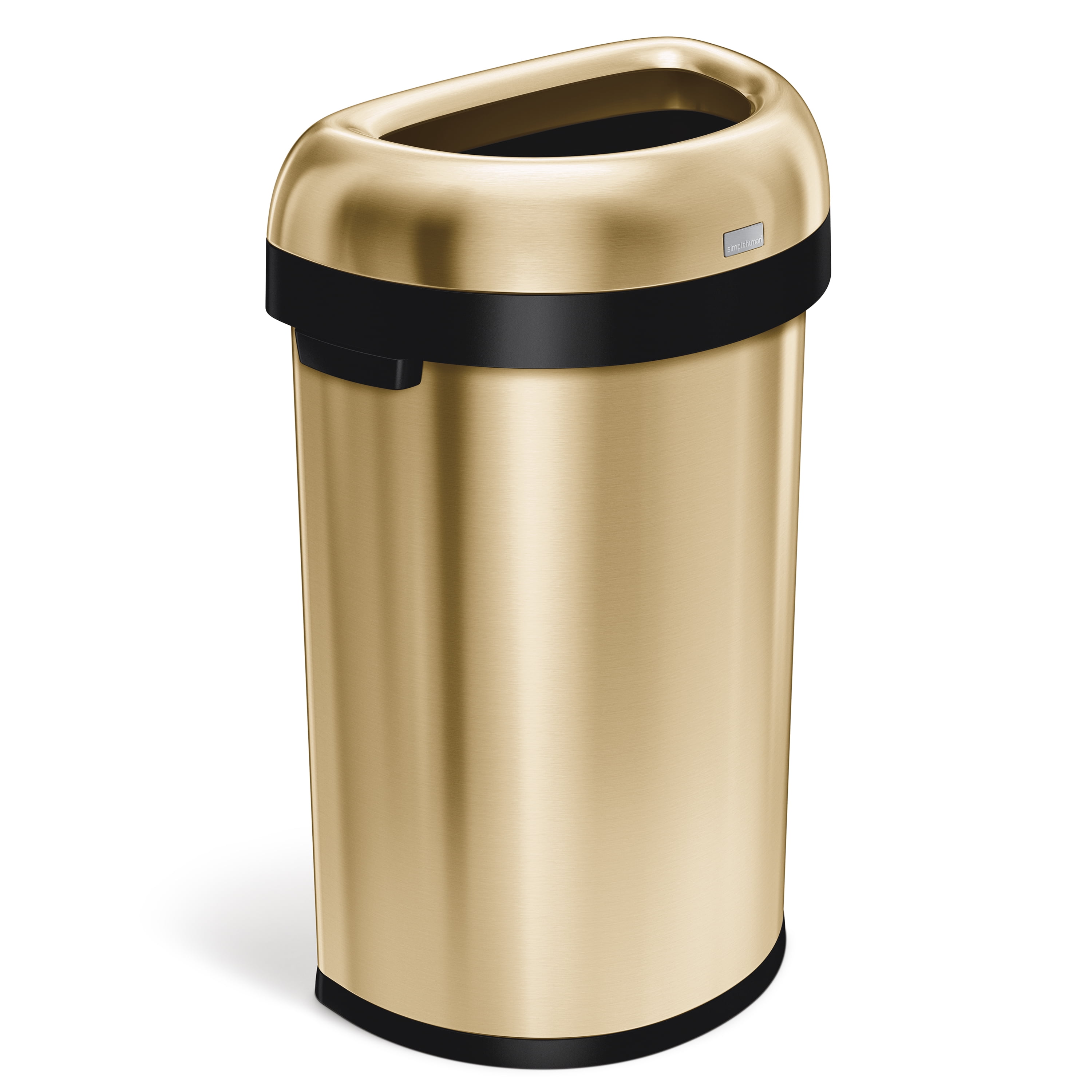 simplehuman 60 Liter / 15.9 Gallon Large SemiRound Open Top Trash Can