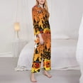 thumbnail image 4 of Kll Happy Halloween 4 Print Women'S Long Sleeve Pajamas With Pants Sleepwear Loungewear 2 Set-Xx-Large, 4 of 9