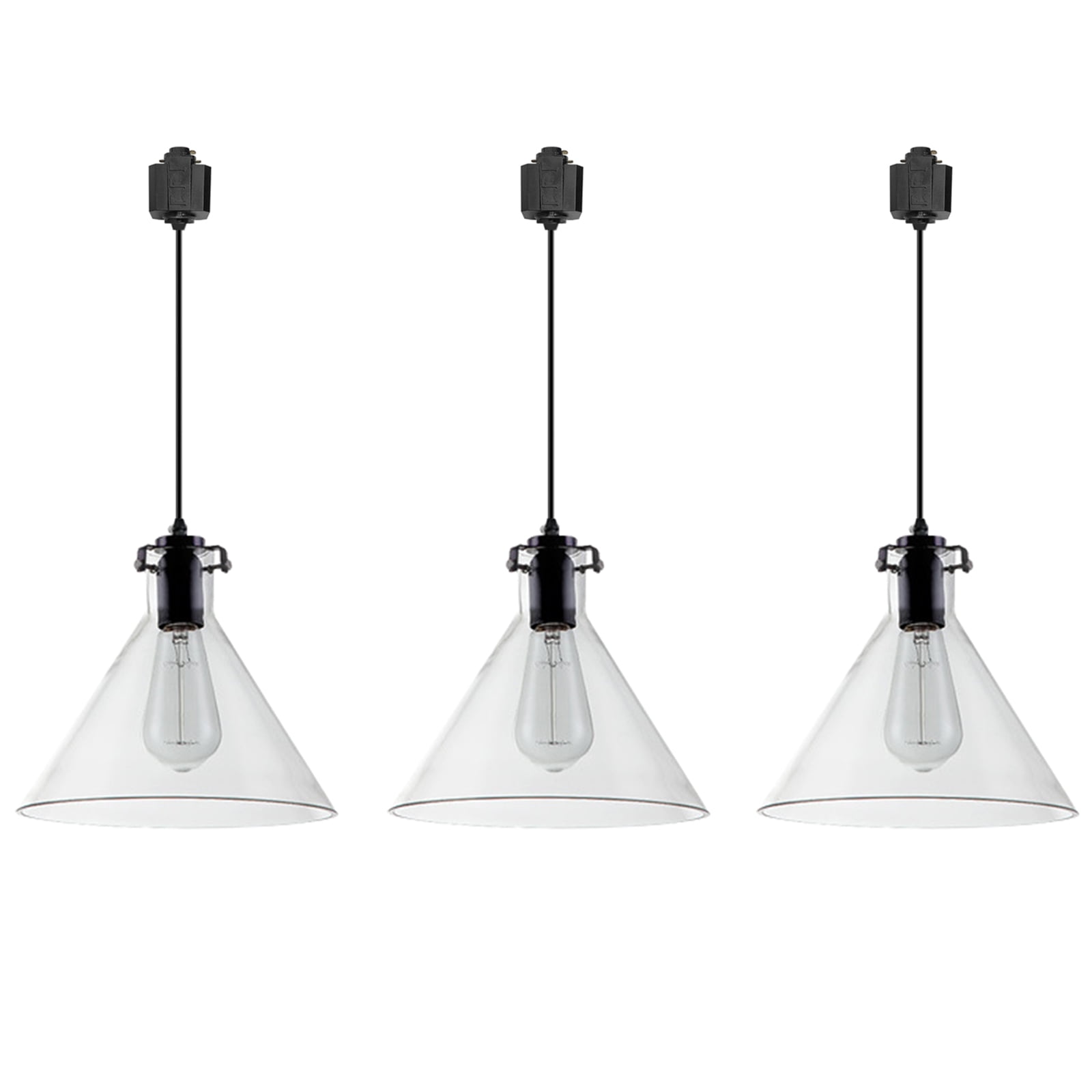 Kiven Halo Track Lighting Light Fixture, 3Light Modern Track Pendant Light for Bedroom Kitchen