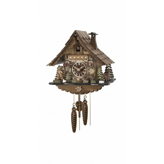 Cuckoo Clock Black Forest house with Forest scene