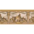 thumbnail image 2 of Ancient Rome Lion Lynx Monkey Yellow Animal Wallpaper Border Retro Design, Roll 15' x 10.5'', 2 of 3