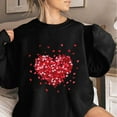 thumbnail image 2 of Heart Oversized Sweatshirts for Women Valentines Day Casual Crewneck Long Sleeve Pullover Cute Tops, 2 of 4
