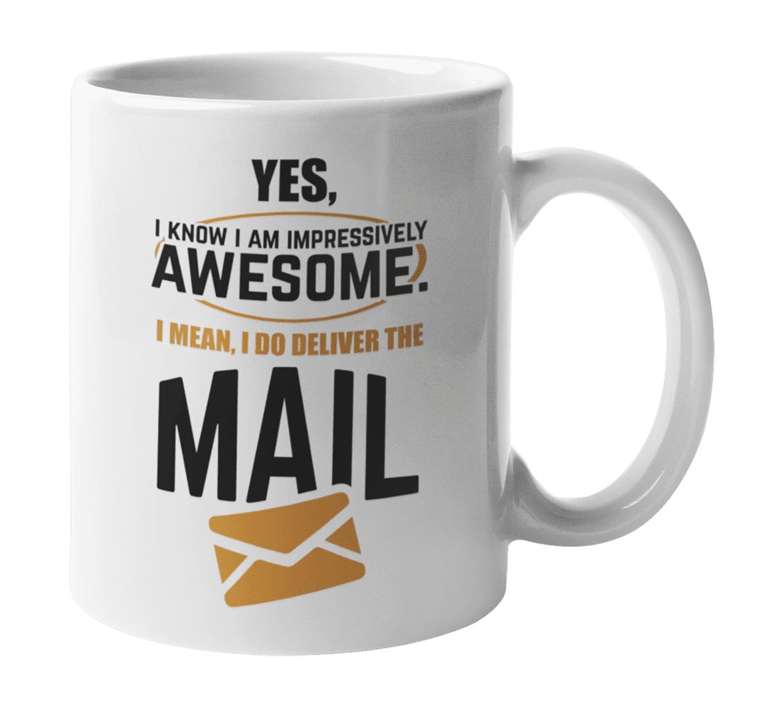 Personalised Gift Postman White Mug Cup Birthday Christmas Name Text Him Her Kid