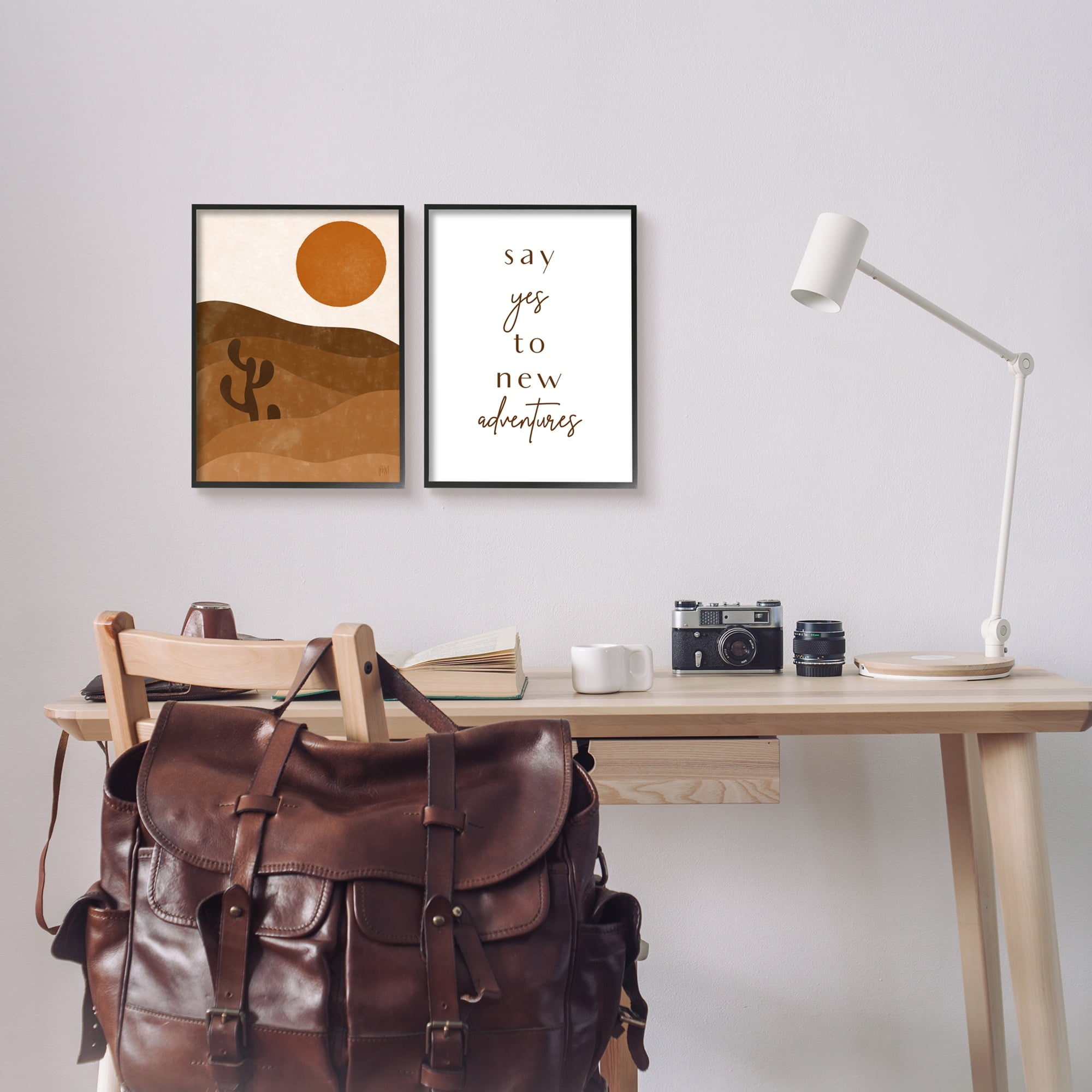 Stupell Indtries Say Yes New Adventures Phrase Desert Sun Cact,11 x 14,Design by Birch&Ink