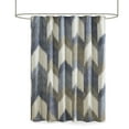 thumbnail image 6 of INK+IVY Chevron Shower Curtain, 100% Cotton Bathroom Curtain with 12 Button Holes, Navy, 72" x 72", 6 of 7
