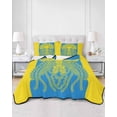 thumbnail image 3 of Quilts Twin Size, Blue Yellow Jellyfish Soft Comforter Bedding Set for Bed, Summer Beach Coastal Modern Art Lightweight Quilted Bedspread with Pillow Cover(2 Pieces) for All Season, 68x86 Inch, 3 of 6