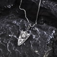 thumbnail image 3 of Mens Arrow Head Viking 14K White Gold Necklaces,Norse Runes Knot Pendant with Box Chain,Father's Day Birthday Party Gifts, 3 of 7