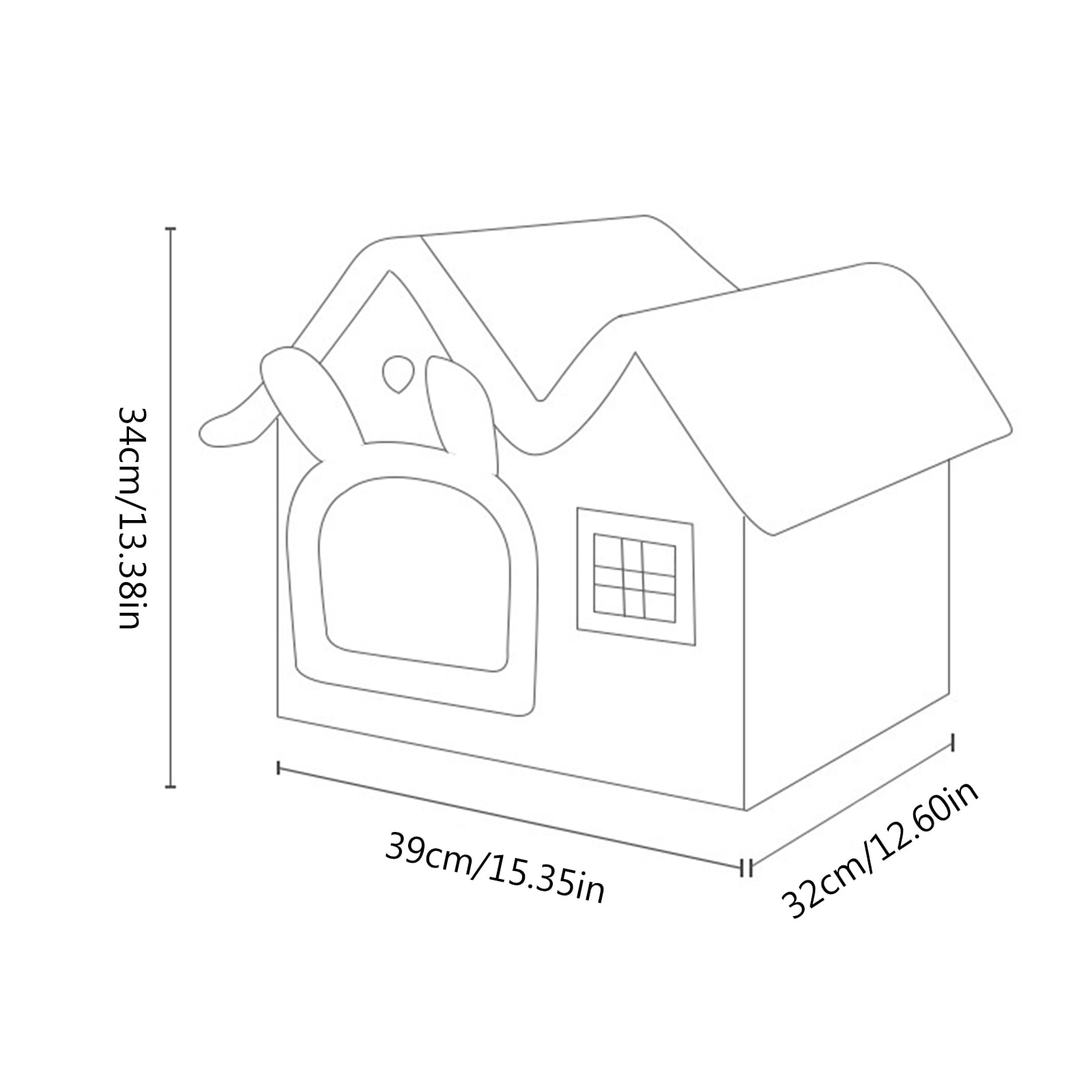 UNTERING Double Roof Detachable Pet Cat Bed Warm Cat Cushions Cat House Warm Cat Basket Dog Cat Nest Kennel for Small Dog Cat